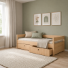 Casakids Kiddy Sofa Natural Παιδικό Κρεβάτι Montessori 2 σε 1 90cm